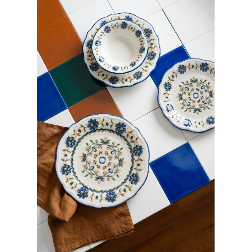 24-delni jedilni komplet iz porcelana – na voljo v beli, modri ali rumeni barvi