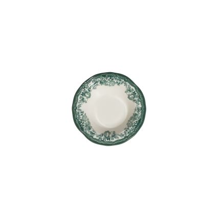 24-delni jedilni komplet iz porcelana v beli in zeleni barvi
