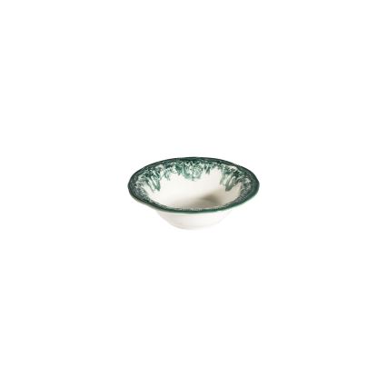 24-delni jedilni komplet iz porcelana v beli in zeleni barvi