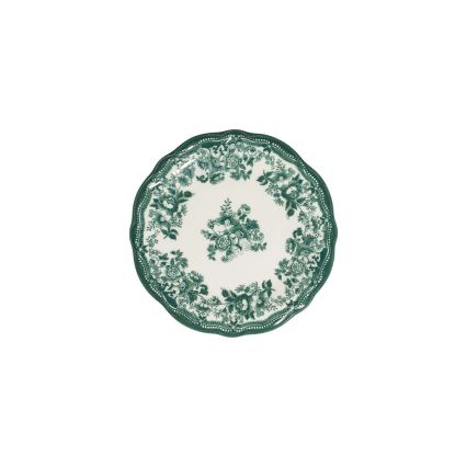 24-delni jedilni komplet iz porcelana v beli in zeleni barvi