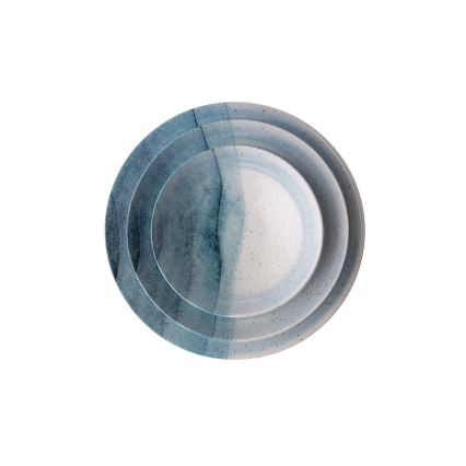 24-delni jedilni komplet modra/kremna/porcelan