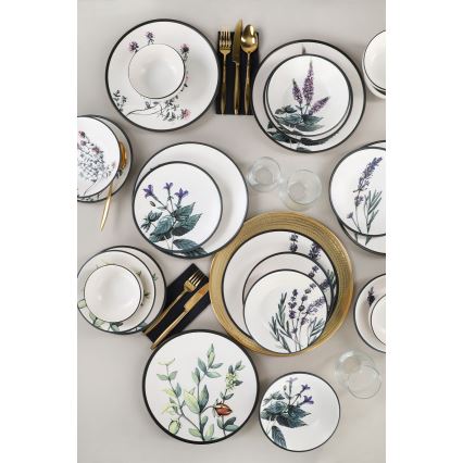 24-delni jedilni komplet, pisan, iz kamenine