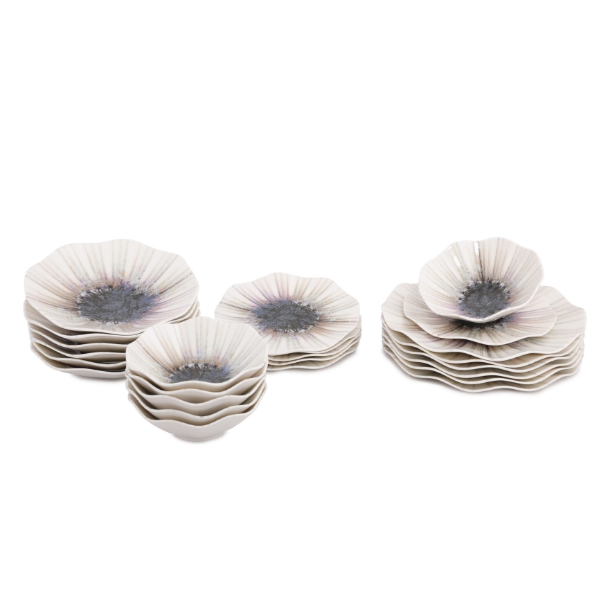 24-delni jedilni komplet rjav/porcelan