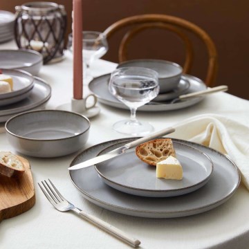 24-delni jedilni komplet siv/porcelan