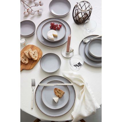 24-delni jedilni komplet siv/porcelan