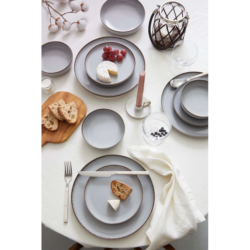 24-delni jedilni komplet siv/porcelan