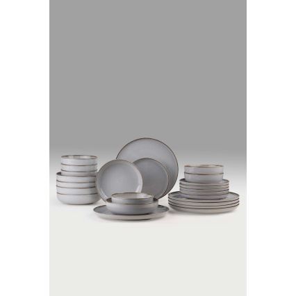 24-delni jedilni komplet siv/porcelan