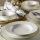 24-delni jedilni komplet v beli in zlati barvi, iz porcelana