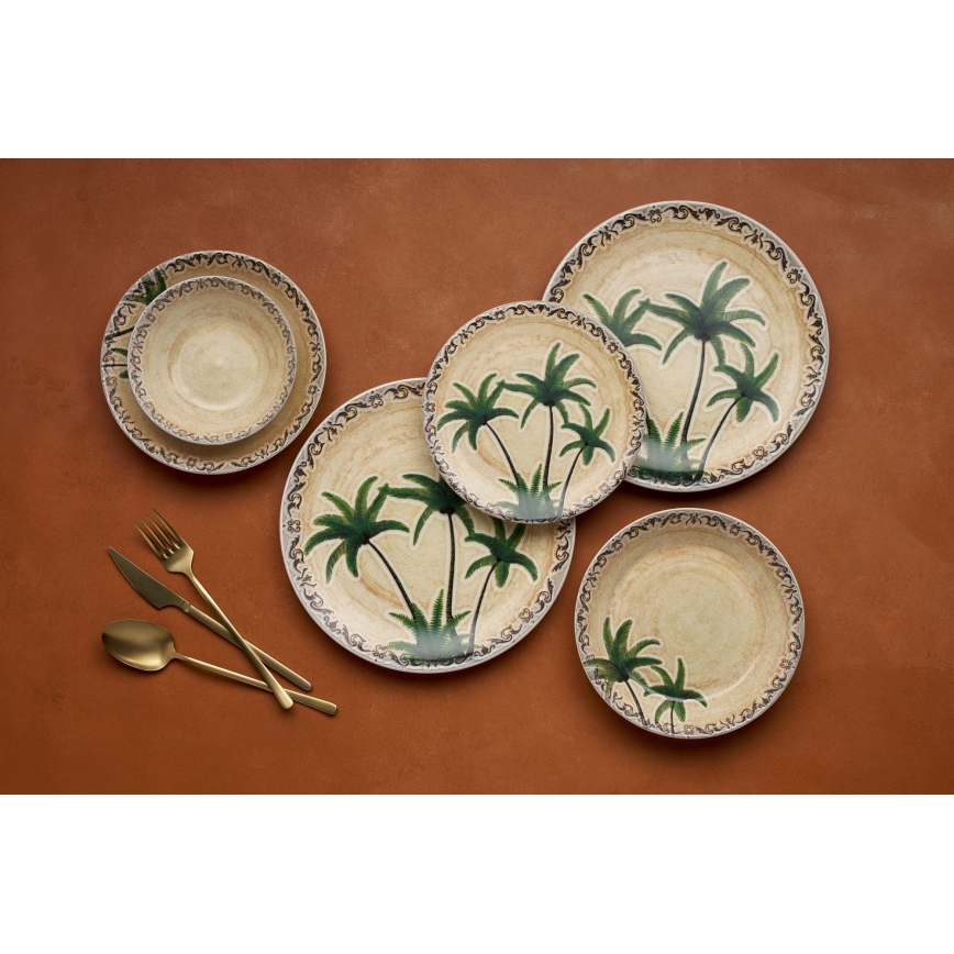 24-delni jedilni komplet v pisanih barvah/keramika