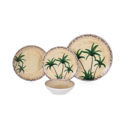 24-delni jedilni komplet v pisanih barvah/keramika