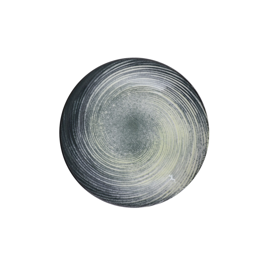 24-delni jedilni komplet, zelen/črn, porcelan