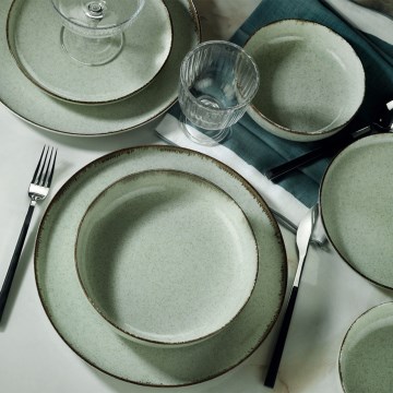 24-delni jedilni komplet zelene barve/porcelan