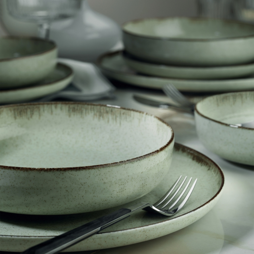 24-delni jedilni komplet zelene barve/porcelan