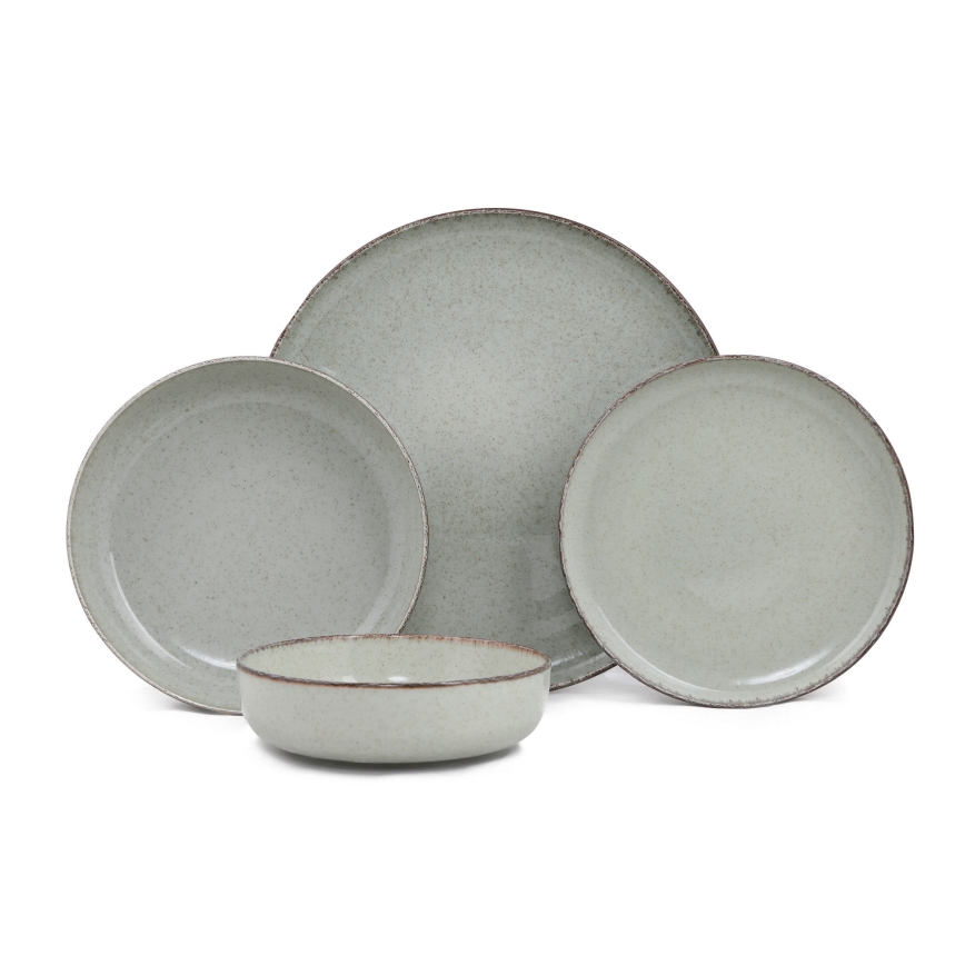 24-delni jedilni komplet zelene barve/porcelan