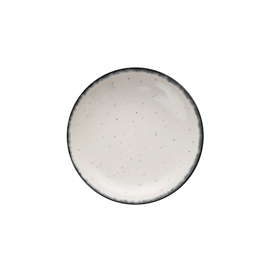 24-delni jedilni servis, bel/črn, porcelan