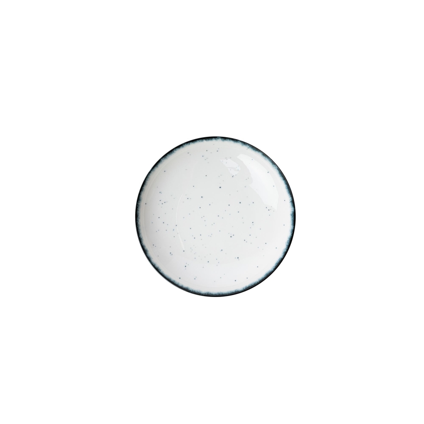 24-delni jedilni servis, bel/črn, porcelan