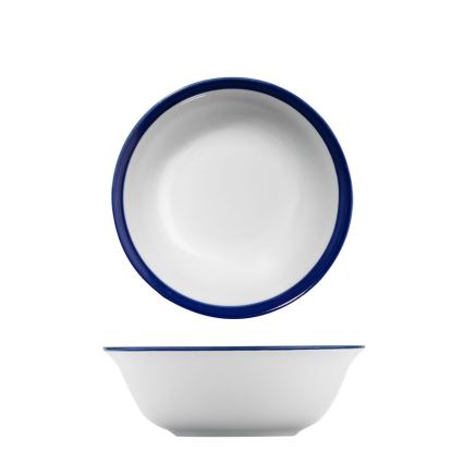 24-delni jedilni servis, bel/moder, iz porcelana