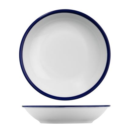 24-delni jedilni servis, bel/moder, iz porcelana