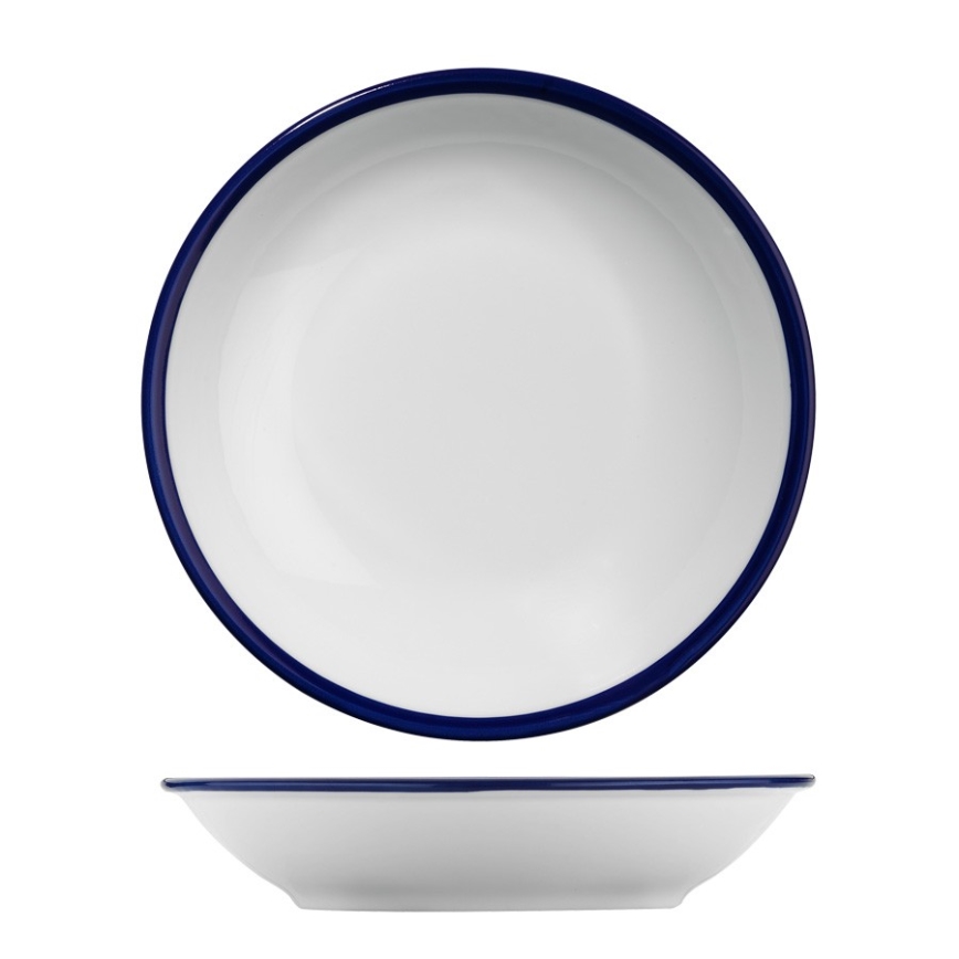 24-delni jedilni servis, bel/moder, iz porcelana