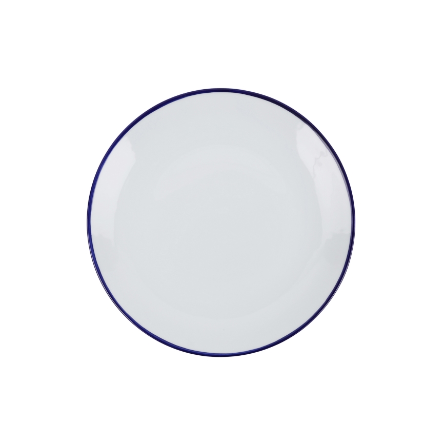 24-delni jedilni servis, bel/moder, iz porcelana