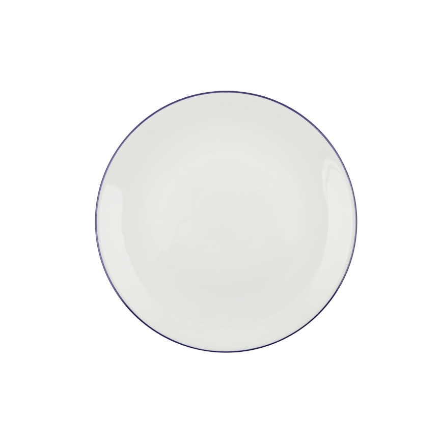 24-delni jedilni servis, bel/moder, iz porcelana