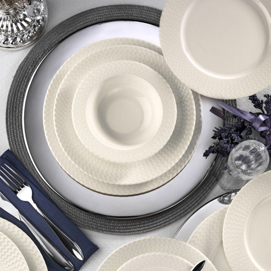 24-delni jedilni servis, bel/porcelan