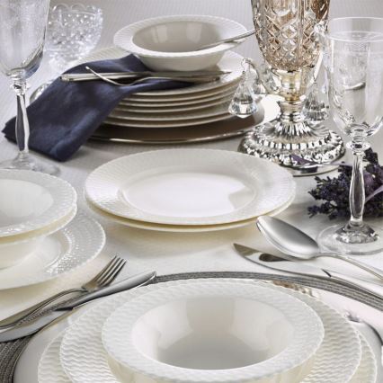 24-delni jedilni servis, bel/porcelan