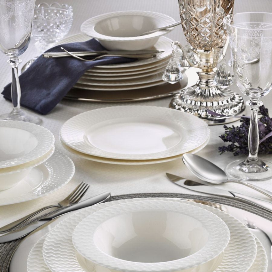 24-delni jedilni servis, bel/porcelan
