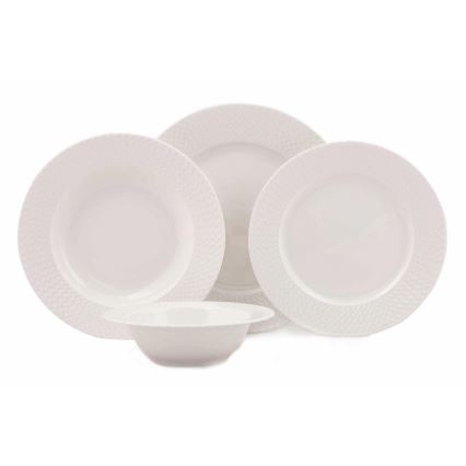 24-delni jedilni servis, bel/porcelan