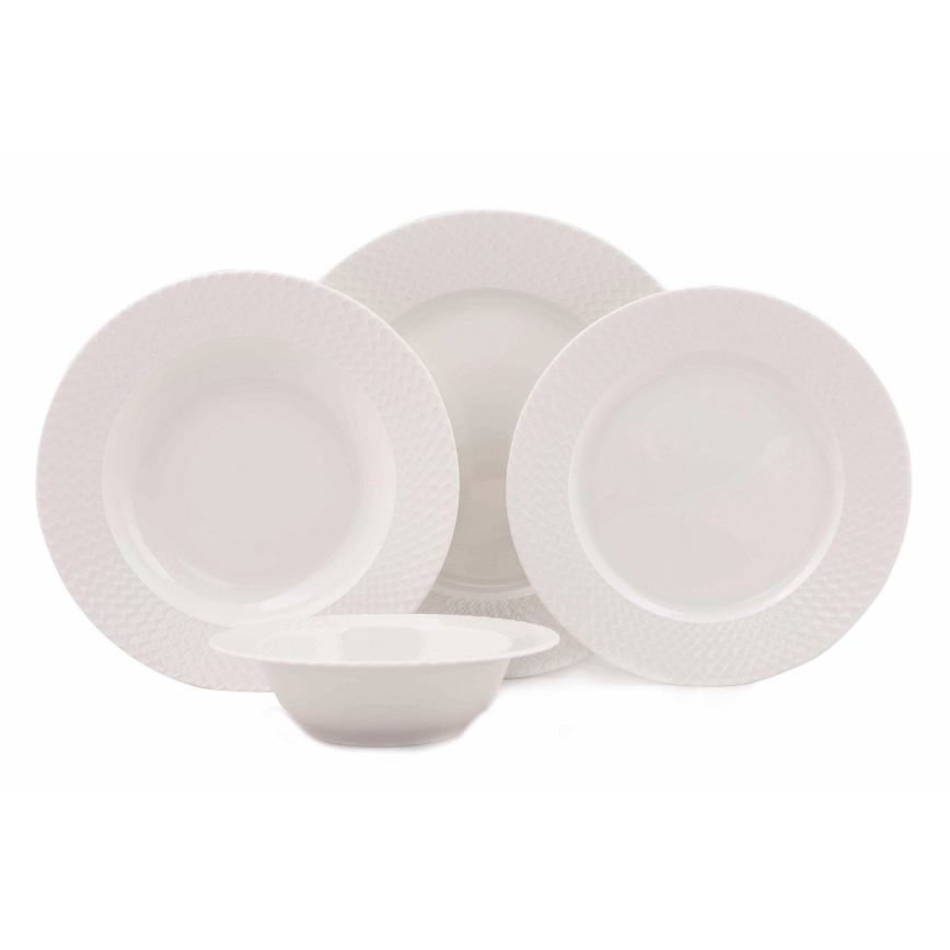 24-delni jedilni servis, bel/porcelan
