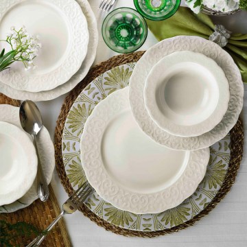 24-delni jedilni servis, bel/porcelan