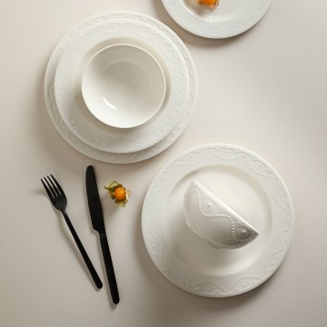 24-delni jedilni servis, bel/porcelan