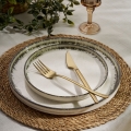 24-delni jedilni servis, bel/rjav, porcelan