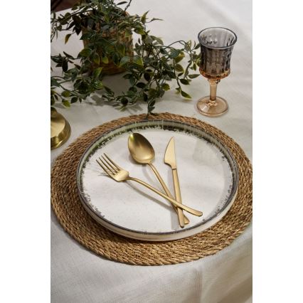 24-delni jedilni servis, bel/rjav, porcelan