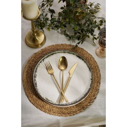 24-delni jedilni servis, bel/rjav, porcelan