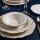 24-delni jedilni servis bel/srebrn/porcelan
