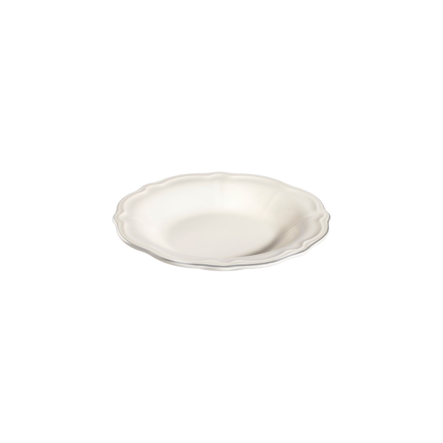 24-delni jedilni servis bel/srebrn/porcelan
