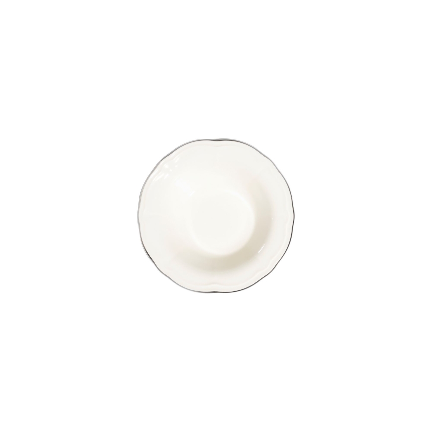 24-delni jedilni servis bel/srebrn/porcelan