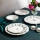 24-delni jedilni servis, bel/zelen/rdeč, porcelan