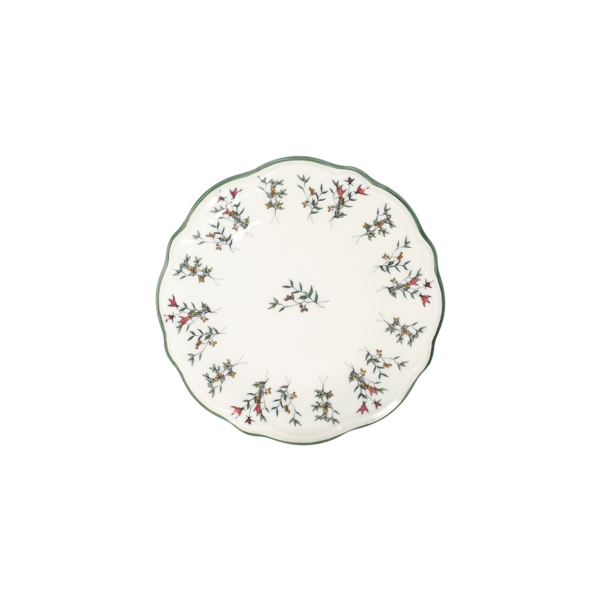 24-delni jedilni servis, bel/zelen/rdeč, porcelan