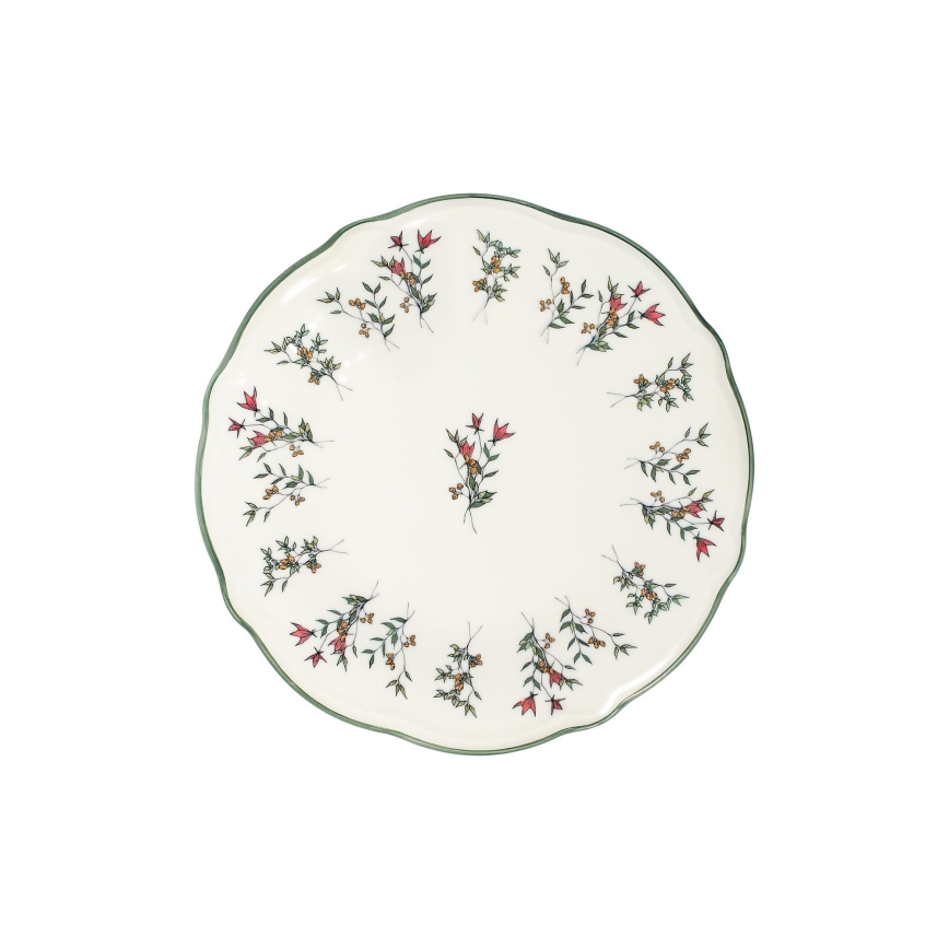 24-delni jedilni servis, bel/zelen/rdeč, porcelan