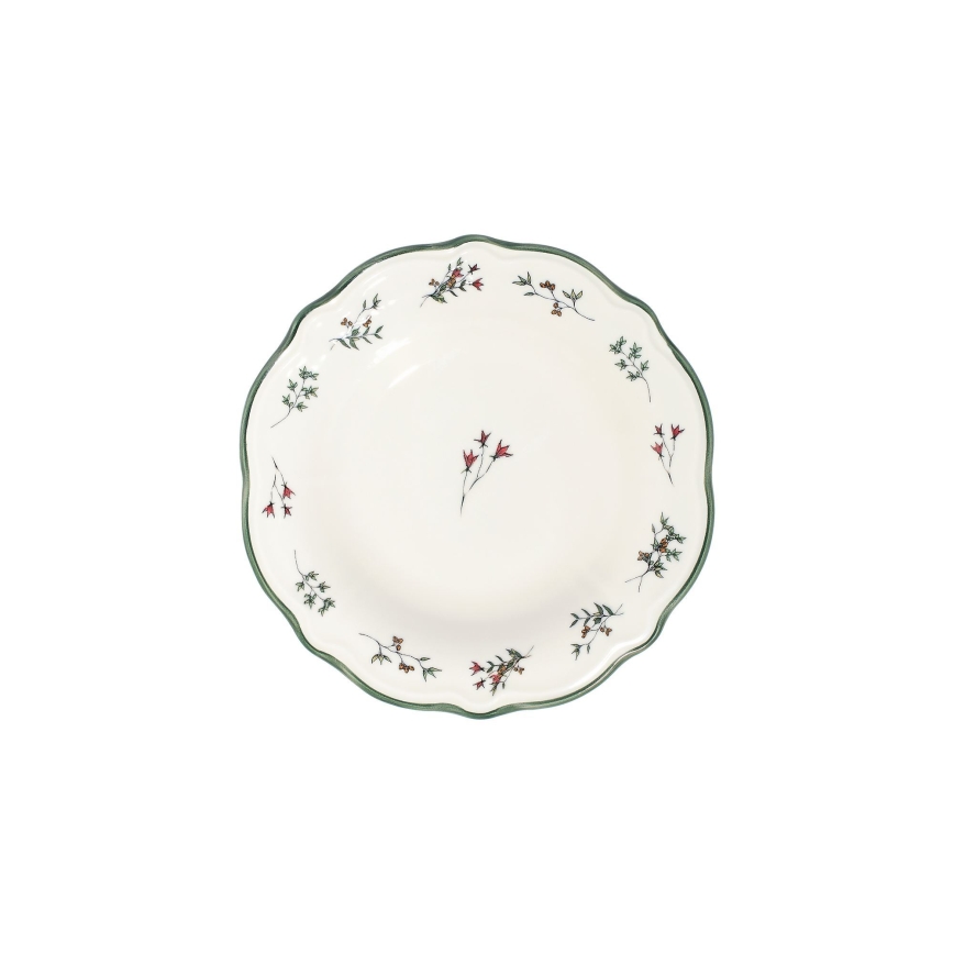 24-delni jedilni servis, bel/zelen/rdeč, porcelan