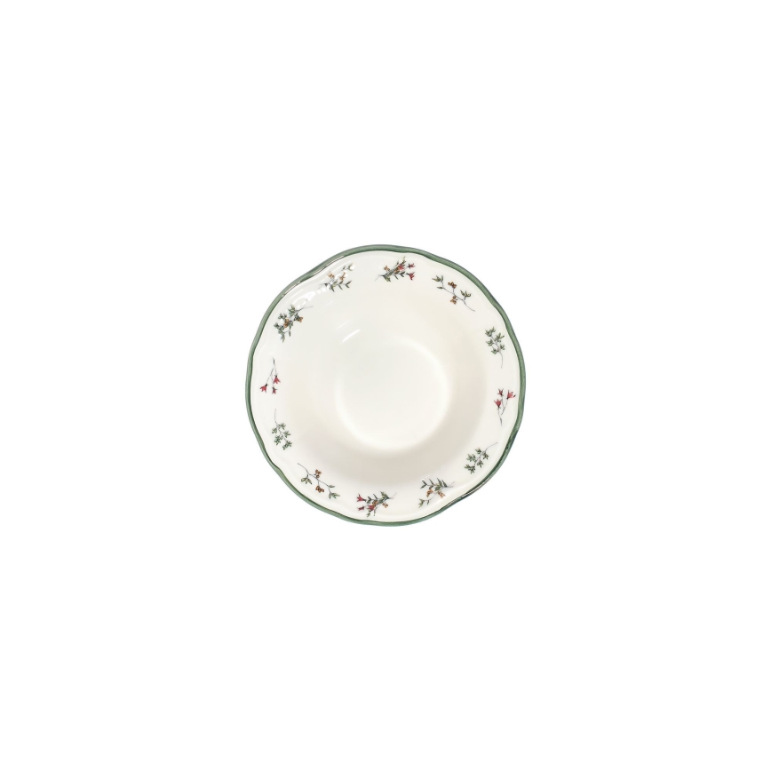 24-delni jedilni servis, bel/zelen/rdeč, porcelan