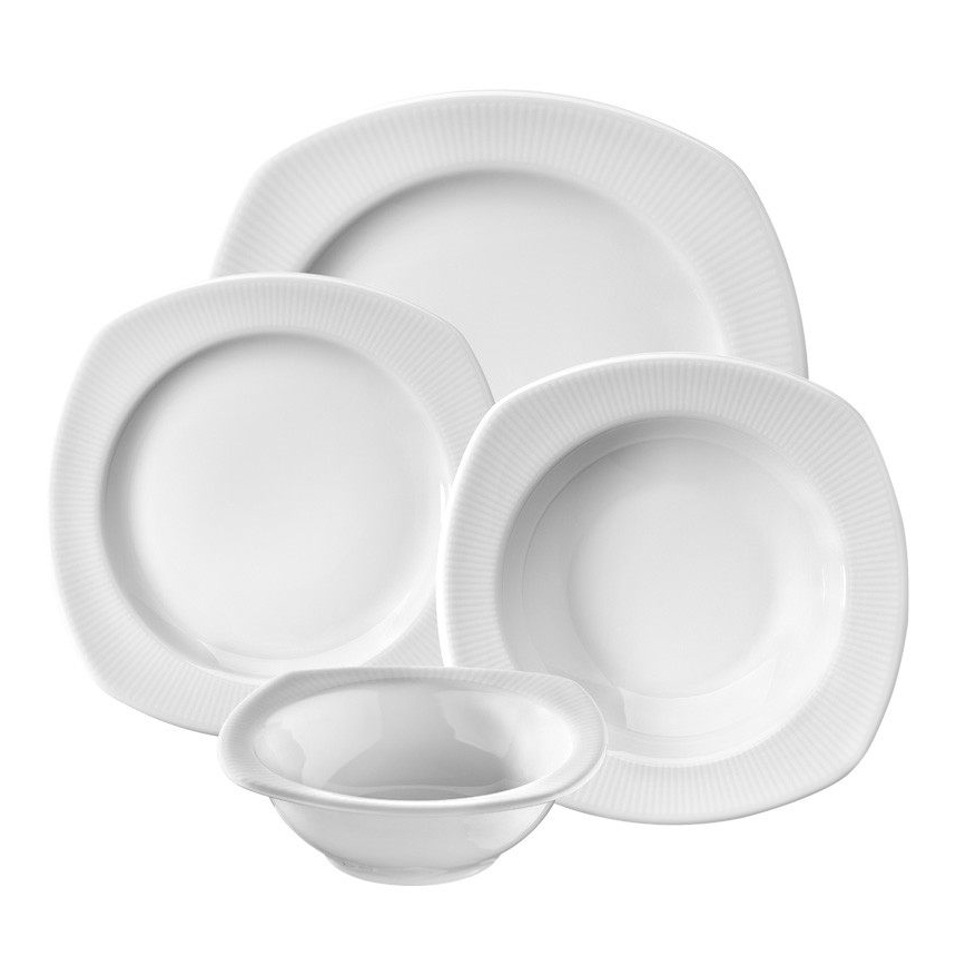 24-delni jedilni servis, bela/porcelan