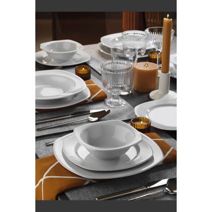 24-delni jedilni servis, bela/porcelan