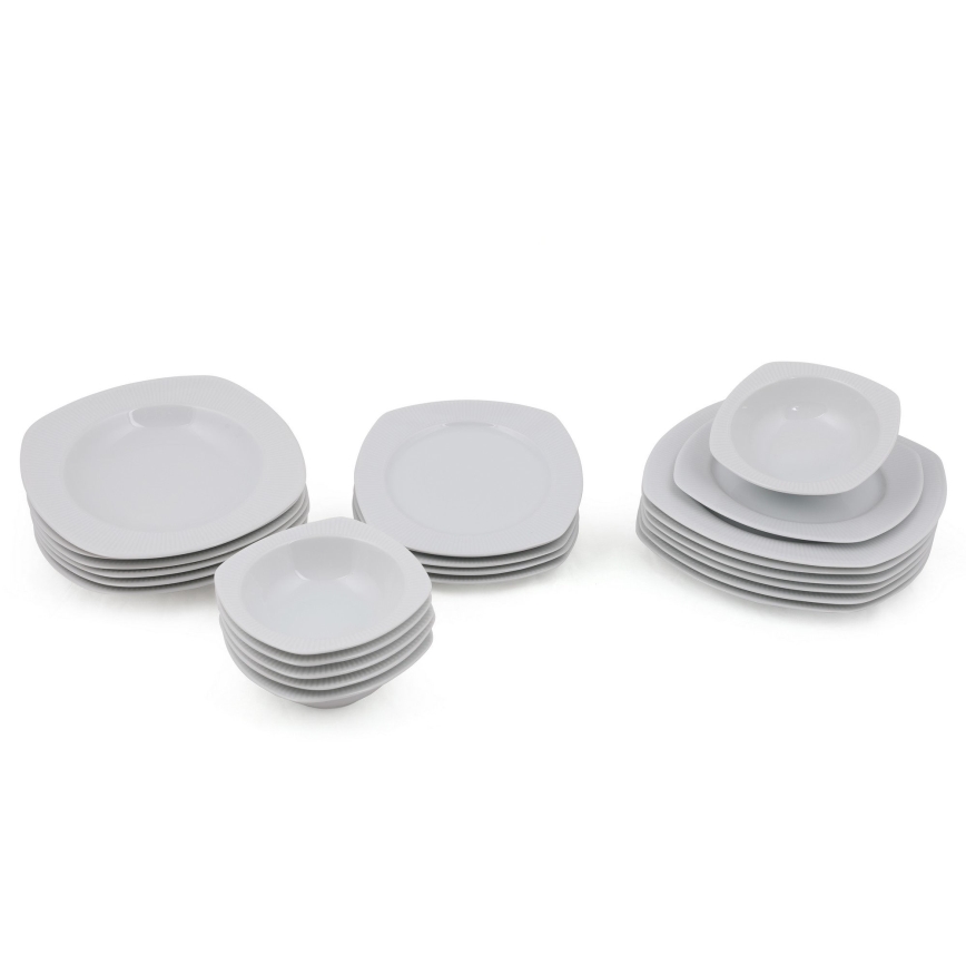 24-delni jedilni servis, bela/porcelan