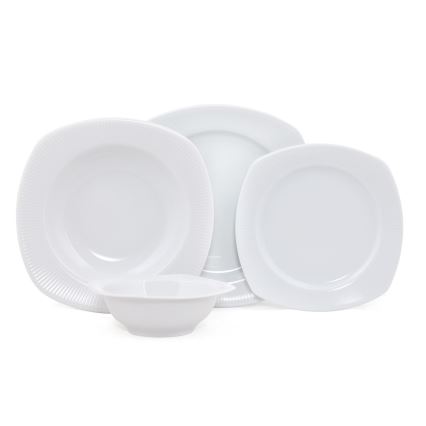 24-delni jedilni servis, bela/porcelan