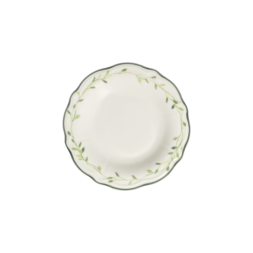 24-delni jedilni servis, bela/zelena, porcelan
