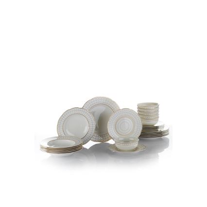 24-delni jedilni servis bela/zlata/porcelan