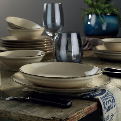 24-delni jedilni servis, bež/porcelan